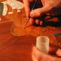 taastatud intarsia, mosaiigiosade toonimine.